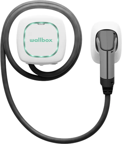 Wallbox Pulsar Plus ladeboks med Wi-Fi, 22 kW, 7 meter, Type 2, hvid